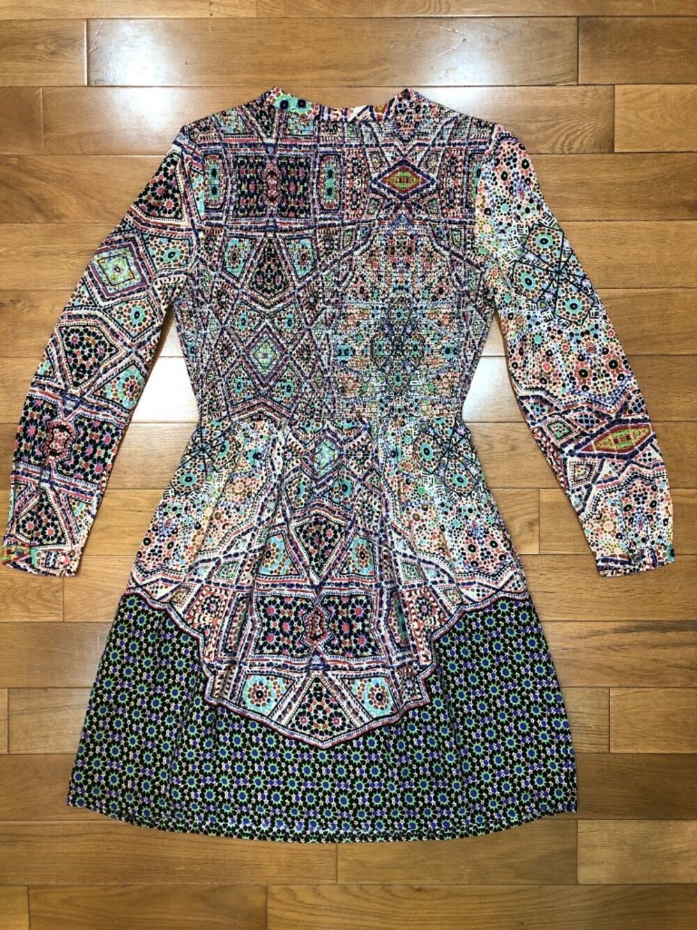 Maeve Anthropologie Tiled Amethyst Smocked Dress Boho Cottagecore Size XS - Picture 6 of 12
